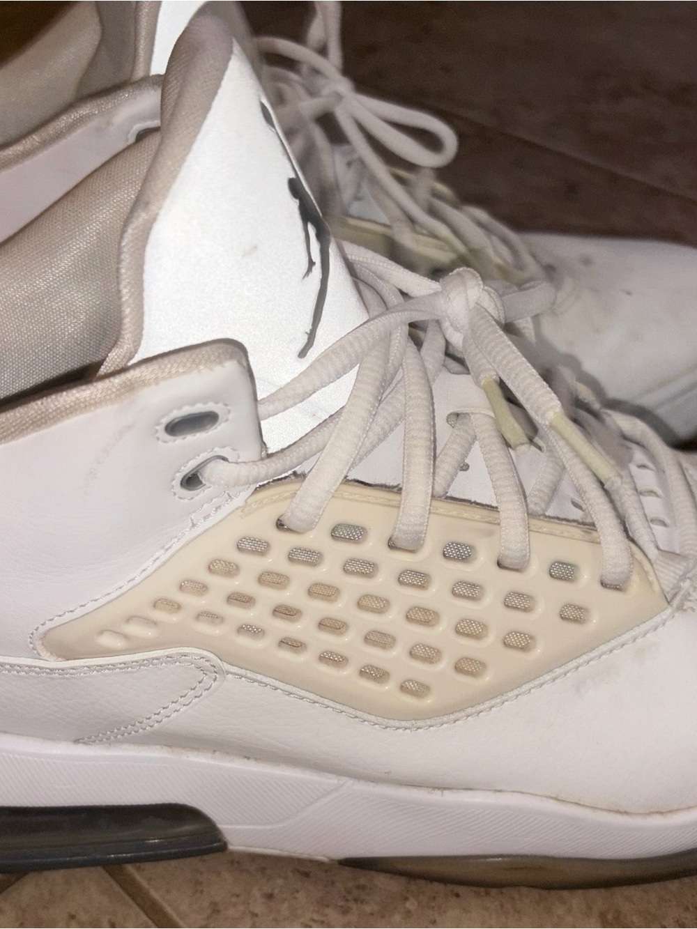 Jordan White High-Top Sneakers with Black Jumpman - Picture 4 of 5